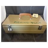 Metal Fishing tackle box w/ tackle