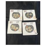 4 pc. Miniature coin sets