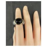 Black Onyx & 18k Yellow Gold Ring