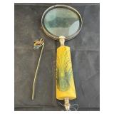 Vintage Magnifying Glass & Metal Bookmark