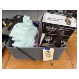 Binoculars, wine carafe & clothes