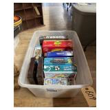 Plastic Tote w/Board Games