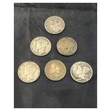 6 Mercury Dimes