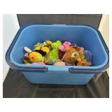 Plastic Tote w/String Beans Stuffies