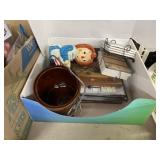 Coasters, picture frames, small crock jar