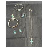 Turquoise colored jewelery
