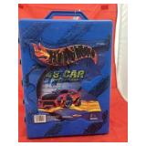 Hotwheels in plastic carrying case