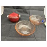 Pink Depressio Glass Bowls & Mini Crock Bowl