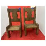 2 Wood Doll Chairs