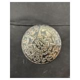925 Mexican Silver Aztec Calendar Brooch/Pin 16.6g