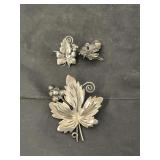 925 Taxco Signed Pin & Earrings 13.4g