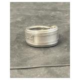 1921 Grosvenor Pattern Spoon Ring Sz 7.5 - 22.1g