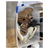 Plastic Bin w/Assorted Shoes - Sandals - Booties