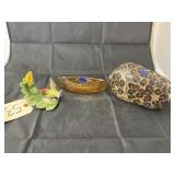 Glass Canoe & Hummingbird & Painted Rock