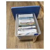 Simplicity Sewing Patterns in Plastic Bin