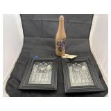 3 Pcs - 2 Shadow Box Frames & Bottle