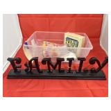 Coasters, glasses & family sign