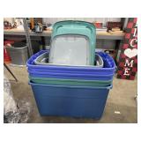 4 - Plastic Bins w/Lids