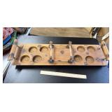Vintage Wooden Drinkware Tray