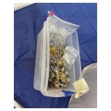 Assorted Costume Jewelry in Plastic Bin