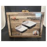 Guy Fiero Metallic Glazed Stoneware Baking Dish