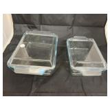 2 Small Glass Casserole Dishes w/Lids