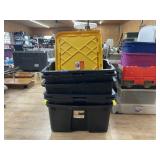 6 - Plastic Bins w/Lids