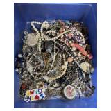 Large Lot of Assorted Costume Jewelry in Plastic B