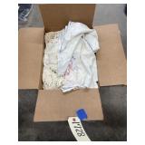 Box of Doilies & Embroidered Table Cloths