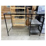 Metal Desk - glass top 44'L x 20'W  x 30'H