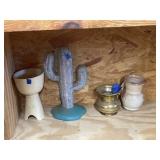 4 Pcs - Decorative Cactus & 3 Vases