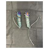 2 Irredescent Swirl Handled Tactical Knives