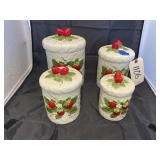 Strwaberry canister set Sears Rooebuck and Co. mad