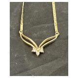 Marked 14k Necklace w/ Diamonds 2.8g