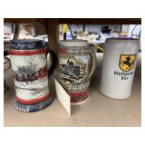 3 Assorted Beer Steins - Budweiser - Coors