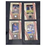 4 - Baseball Cards w/Piece of Authentic Jersey