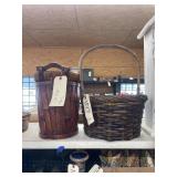 Trashcan & basket w/dï¿½cor