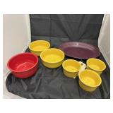 7 Pcs - Fiesta Bowls - Platter & Sauce Cups