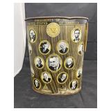 Metal US Presidents trashcan