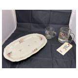 3 Pcs - Mugs - Bavaria China Serving Platter
