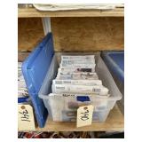 Simplicity Sewing Patterns in Plastic Bin