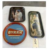 3 Pcs - Vintage Metal Trays - some Coca Cola