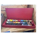 Wood Storage Box w/Spools of Wire