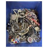 Large Lot of Assorted Costume Jewelry in Plastic B