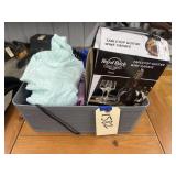 Binoculars, wine carafe & clothes