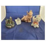 4 Pcs - Assorted Figurines & Music Box