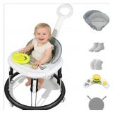 Foldable Baby Walker, 5in1 Walker with Wheels, Adj