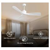 OFANTOP 52" Smart Ceiling Fan- 3 Blade, Modern Wh