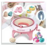Magic Loop Loom Knitting Machine -  White/Pink, 8.