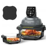 5-in-1 Portable Glass Air Fryer, 4 QT & 6-Cup Glas